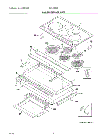 05 - Main Top parts for Electrolux Cooktop EW36EC55GW2 from AppliancePartsPros.com