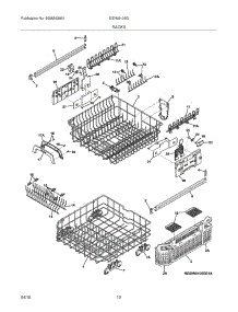 13 - Racks parts for Electrolux Dishwasher EIDW6105GW1A from AppliancePartsPros.com