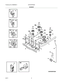 05 - Burner parts for Electrolux Range CEW30DF6GSK from AppliancePartsPros.com