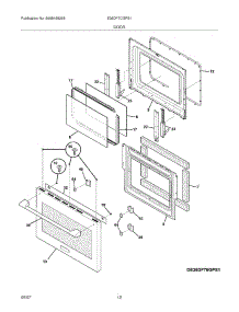 11 - Door parts for Electrolux Range E36DF7CGPS1 from AppliancePartsPros.com