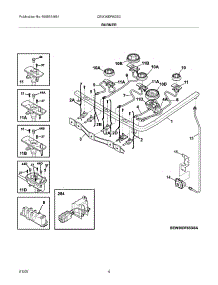 05 - Burner parts for Electrolux Range CEW30DF6GSC from AppliancePartsPros.com