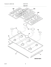 09 - Main Top parts for Electrolux Range E48DF76EPS from AppliancePartsPros.com