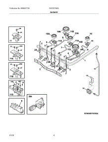 05 - Burner parts for Electrolux Range EW30DF65GBB from AppliancePartsPros.com