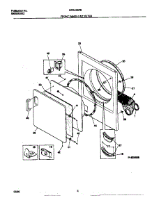 03 - Front Panel / Lint Filter parts for Frigidaire Dryer GDE436RBW2 from AppliancePartsPros.com