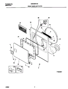 03 - P16d0021 Frnt Pnl,Door parts for Frigidaire Dryer GDE336RHS0 from AppliancePartsPros.com
