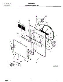 03 - Front Panel / Lint Trap parts for Frigidaire Dryer GDG337REW1 from AppliancePartsPros.com