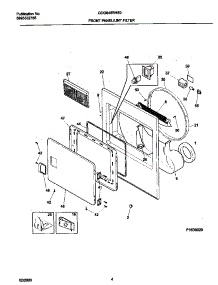 03 - P16d0020 Frnt Pnl,Door parts for Frigidaire Dryer GDG648RHS0 from AppliancePartsPros.com