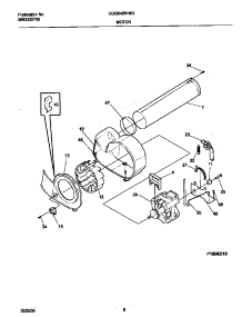 05 - P160019 Motor,Blower parts for Frigidaire Dryer GDG648RHS0 from AppliancePartsPros.com