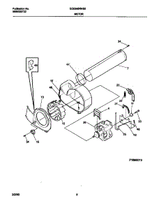 05 - P16m0019 Motor,Blower parts for Frigidaire Dryer GDE648RHS0 from AppliancePartsPros.com