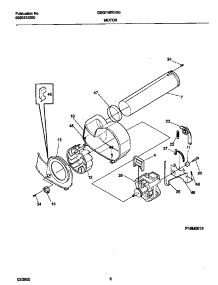 05 - P16m0019 Motor,Blower parts for Frigidaire Dryer GSG746RHS0 from AppliancePartsPros.com