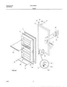 03 - Door parts for Gibson Freezer GFU17F5AW0 from AppliancePartsPros.com