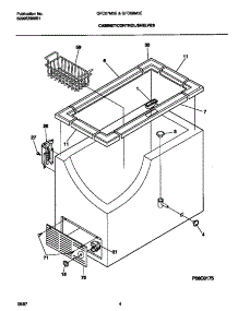 03 - Cabinet / Control / Shelves parts for Frigidaire Freezer GFC09M3EW2 from AppliancePartsPros.com