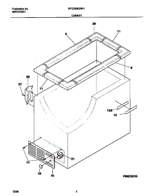 03 - Cabinet parts for Frigidaire Freezer GFC05M0HW1 from AppliancePartsPros.com
