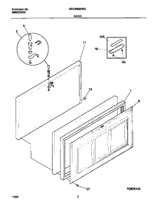 02 - Door parts for Frigidaire Freezer GFC05M3EW3 from AppliancePartsPros.com