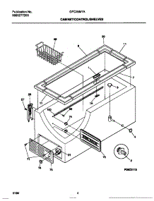03 - Cabinet / Control / Shelves parts for Frigidaire Freezer GFC25M7AW4 from AppliancePartsPros.com