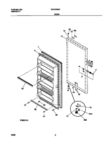 02 - Door parts for Frigidaire Freezer GFU21M4GW0 from AppliancePartsPros.com