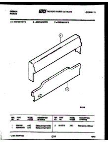 03 - Backguard parts for Frigidaire Range CEC1M1WSTD from AppliancePartsPros.com