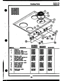 08 - Cooktop Parts parts for Frigidaire Range CEB1M1WSTB from AppliancePartsPros.com