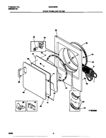03 - Front Panel / Lint Filter parts for Frigidaire Dryer GDG436RBW2 from AppliancePartsPros.com