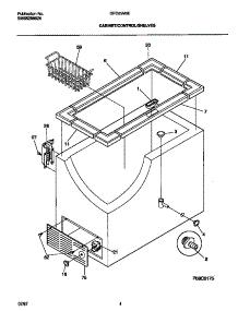 03 - Cabinet / Control / Shelves parts for Frigidaire Freezer GFC05M3EW2 from AppliancePartsPros.com