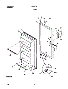 02 - Door parts for Frigidaire Freezer GFU20F7GW1 from AppliancePartsPros.com