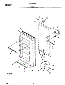 02 - Door parts for Frigidaire Freezer GFU20F7GW3 from AppliancePartsPros.com