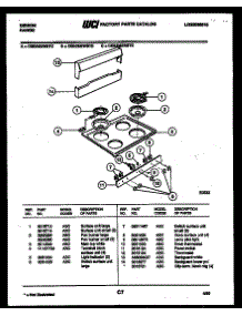 03 - Backguard And Cooktop Parts parts for Frigidaire Range CEB3M2WSTE from AppliancePartsPros.com