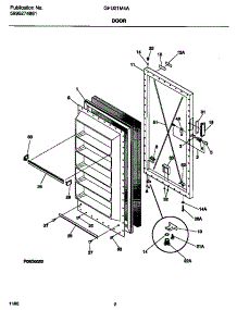 02 - Door parts for Frigidaire Freezer GFU21M4AW4 from AppliancePartsPros.com
