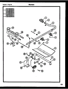 20 - Burners parts for Frigidaire Range CGA1M2WSTA from AppliancePartsPros.com