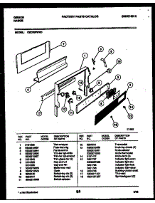 07 - Backguard parts for Frigidaire Range CEC3S5WXD from AppliancePartsPros.com
