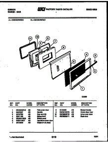 05 - Door Parts parts for Frigidaire Range CGC4C6WXC from AppliancePartsPros.com