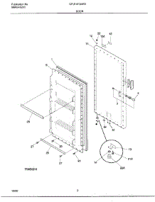 02 - Door parts for Frigidaire Freezer GFU14F3HW3 from AppliancePartsPros.com
