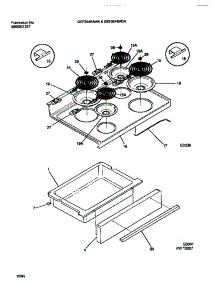 04 - Top / Drawer parts for Frigidaire Range GEF354BADA from AppliancePartsPros.com