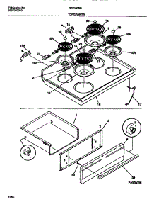 04 - Top / Drawer parts for Frigidaire Range GEF350SBWA from AppliancePartsPros.com