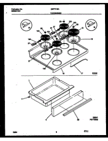 04 - Top / Drawer parts for Frigidaire Range GEF301SADA from AppliancePartsPros.com