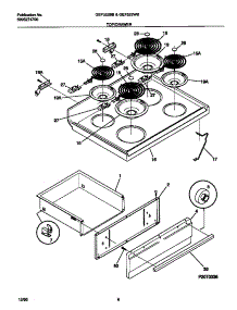 04 - Top / Drawer parts for Frigidaire Range GEF322BBWC from AppliancePartsPros.com