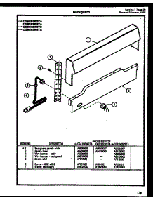 19 - Backguard parts for Frigidaire Range CGB1M2WSTB from AppliancePartsPros.com