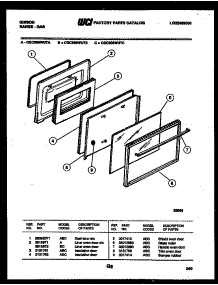 04 - Door Parts parts for Frigidaire Range CGC3S5WUTA from AppliancePartsPros.com