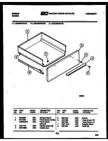 03 - Drawer Parts parts for Frigidaire Range CGC4S7WUTA from AppliancePartsPros.com