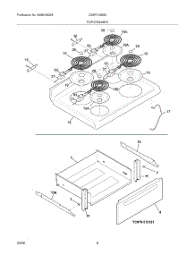 07 - Top / Drawer parts for Gibson Range CGEF310ES2 from AppliancePartsPros.com