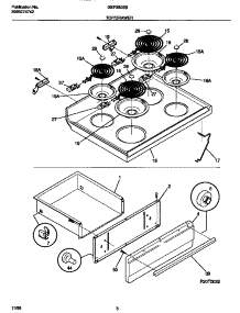 04 - Top / Drawer parts for Frigidaire Range GEF350SBDC from AppliancePartsPros.com