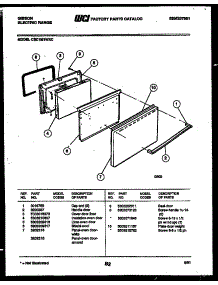 03 - Door parts for Frigidaire Range CEC1M1WXC from AppliancePartsPros.com