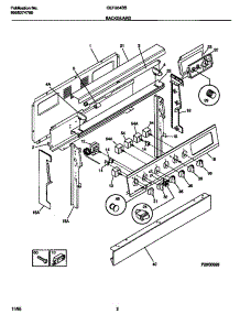 02 - Backguard parts for Frigidaire Range GEF354BBWC from AppliancePartsPros.com