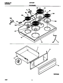 04 - Top / Drawer parts for Frigidaire Range GEF324BFWA from AppliancePartsPros.com