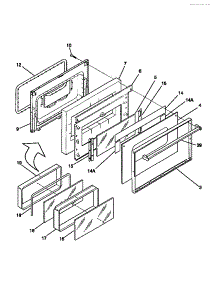 05 - Door parts for Frigidaire Range GEF354BBWB from AppliancePartsPros.com