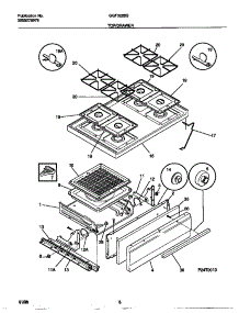 05 - Top / Drawer parts for Frigidaire Range GGF322BBWE from AppliancePartsPros.com