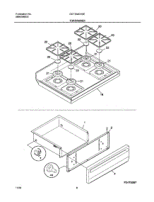 11 - Top / Drawer parts for Gibson Range GGF354CHSE from AppliancePartsPros.com