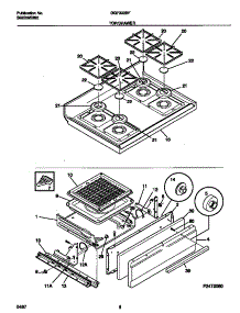 05 - Top / Drawer parts for Frigidaire Range GGF333BFWA from AppliancePartsPros.com