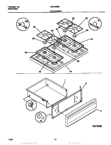 05 - Top / Drawer parts for Frigidaire Range GGF356BBDC from AppliancePartsPros.com