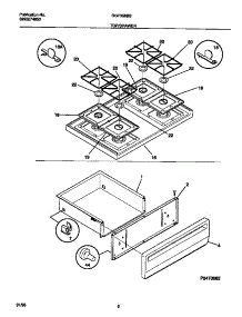 05 - Top / Drawer parts for Frigidaire Range GGF356BBDD from AppliancePartsPros.com